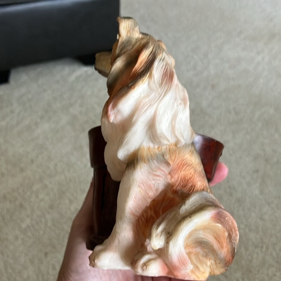Vintage Collie resin Figurine planter or treat holder. - Picture 11 of 12